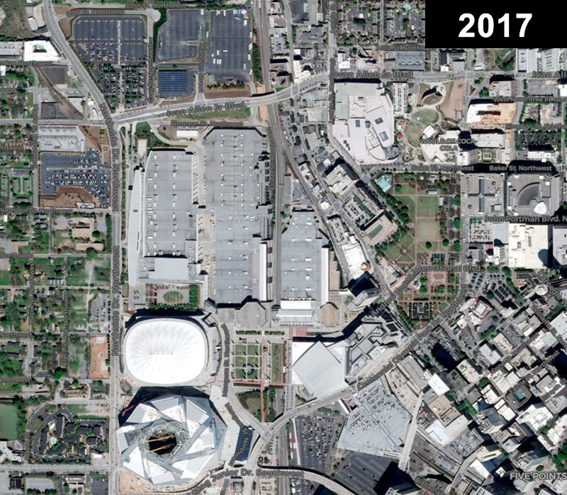 What became of Lightning: the GWCC complex, including the former (now gone) Dome and the Benz stadium